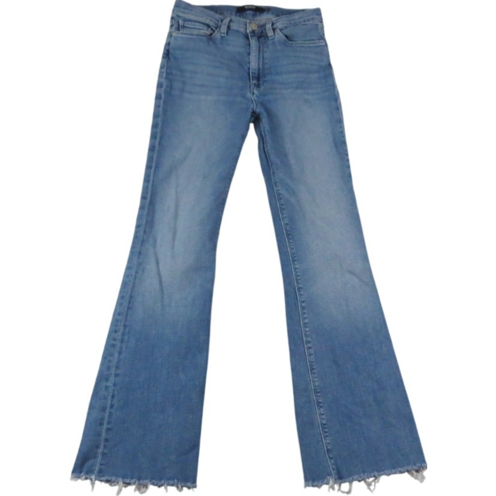 Hudson Barbara Bootcut Jeans Womens 27 Blue Denim Frayed Hem High Rise Stretch
